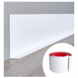 Flexible Baseboard Molding Trim, 5 Inch(W) x 60 Feet(L) Peel and Stick Rubber Wall Trim Molding, Self-Adhesive Vinyl Wall Base Cove Base