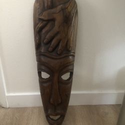 large Vintage wooden African Mask Hand carved
