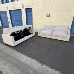 Pair of Thomasville Lambert Sofas with Built-in Storage – Lightly Used