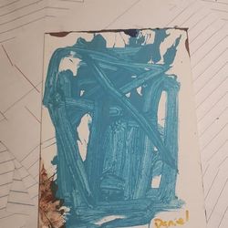 Abstract Blue and Brown Acrylic Paintings