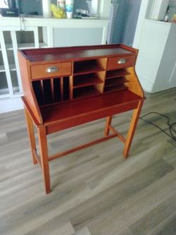 Wood Secretary Desk with Hutch Organizer