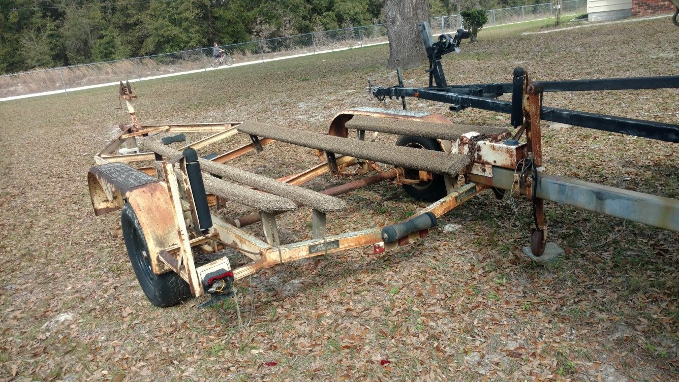 Used boat trailer HD wide . tandem Axle