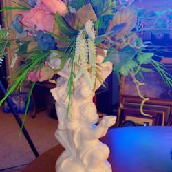 Beautiful Vase With Faux Flowers 