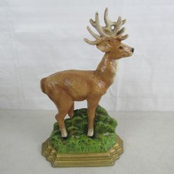 White-Tailed Deer Buck Vintage Cast Iron Door Stopper 12 3/4" Tall


