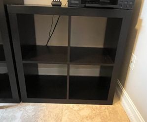 Black 4-Cube Storage Shelf Unit