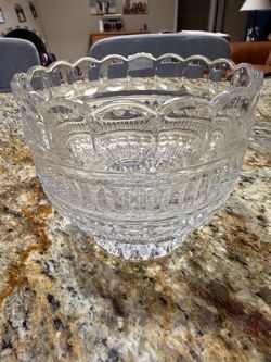 Clear Pressed Glass Decorative Bowl