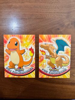 Vintage Pokémon Topps Chrome Charmander & Charizard #04/#06