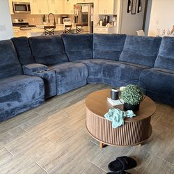 Blue recliner  sectional
