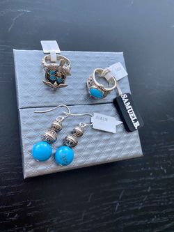 Artesian silver by Samuel B. Sleeping Beauty Turquoise 3-piece Set