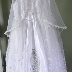 White Baptism/communion Or Flower Girl Dress