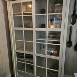 Pottery Barn Garrett Glass Cabinet Bookcase 