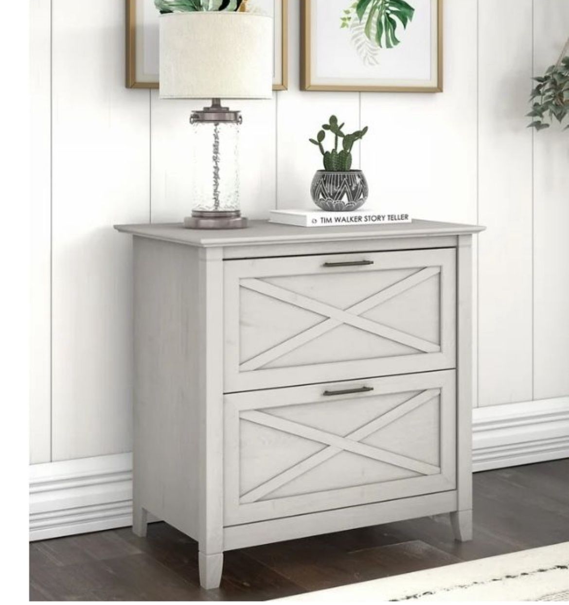 💥💥BlowOut Sale💥 Bush Furniture Key West Lateral File Cabinet, 2 Drawer, Linen White Oak
