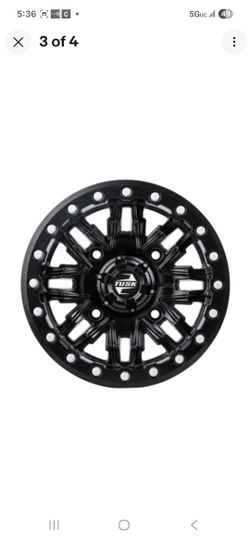 2 PC. 4/156 Tusk Nebo Beadlock Wheel 14x7 4.0 + 3.0 Matte Black 