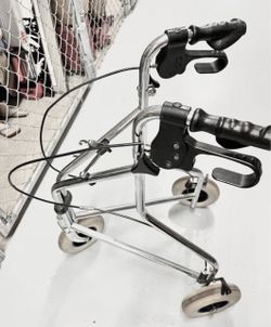3-Wheel Rollator Walker - Chrome Steel, Excellent Condition