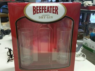 NEW 6 GENUINE BEEFEATER DRY GIN LONDON GLASSES