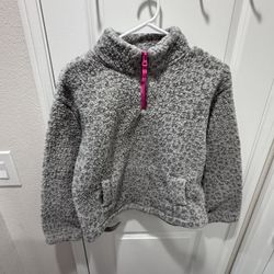 GAP Kids Sherpa Fleece Pullover Gray Quarter Zip Size XXL 14-16