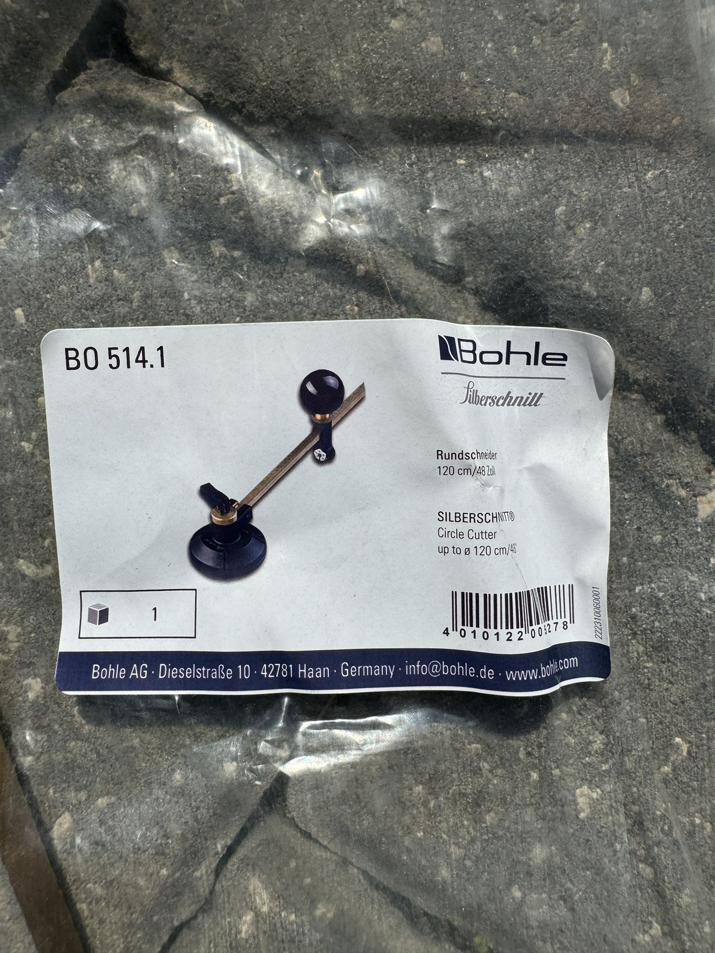 Silberschnitt Bohle 48 Inch Circle Glass Cutter Made in Germany