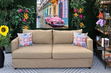 Used Fusion Furniture Dark Beige Couch