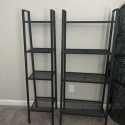 Matte Black Metal Bookshelves