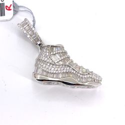 925 Sterling Silver Moissanite Shoe Pendant 9.40g 215897/3