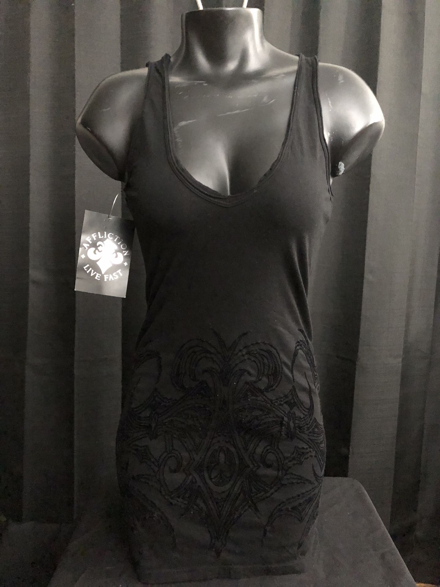 Women’s Affliction Chaos Series Tank Top Black Size Medium