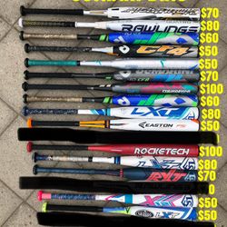 Softball Bats Have More Equipment Available Prices And Sizes Are Shown In The Picture