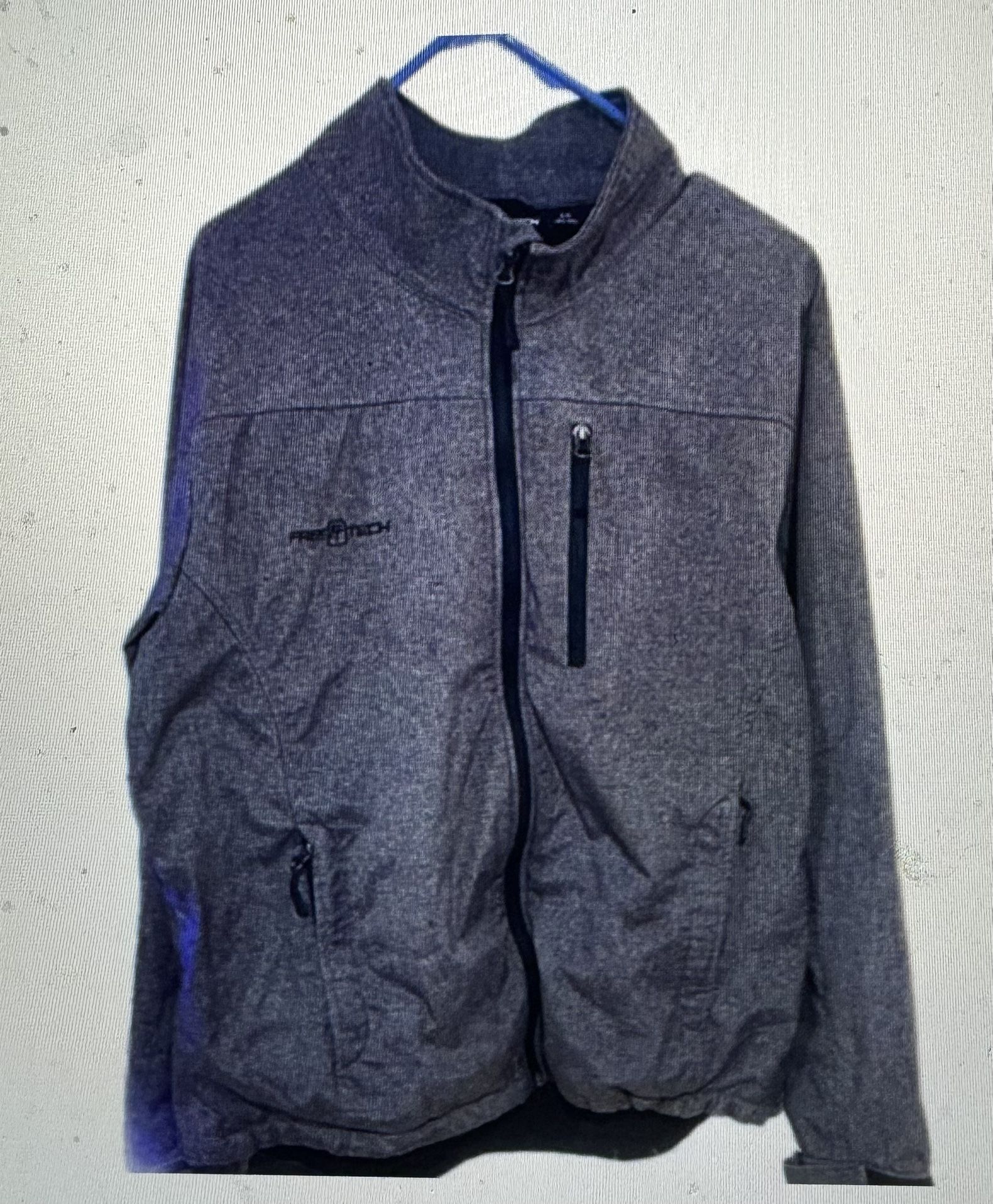 FreeTech Men's Grey Print Soft Shell Solid Long Sleeve Jacket Size Large