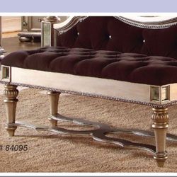 Tufted Mirrored Bench