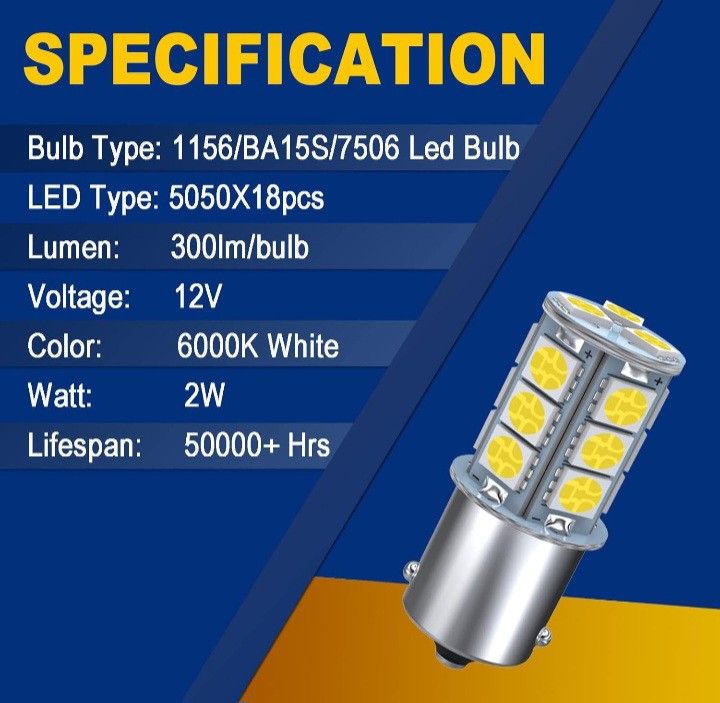 12v LED (1156) BULBS. NEW. GREAT FOR CAMPERS/RVs