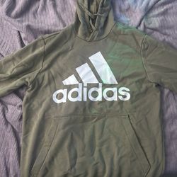 adidas Men’s Hoodie Size Large Army Green Logo Pullover Sweatshirt