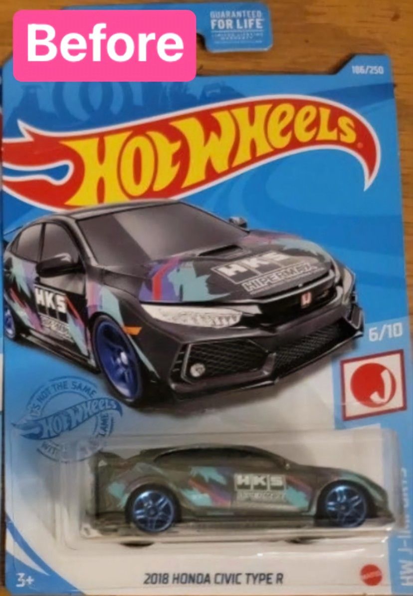 Hot Wheels-' 18 Honda Civic Type R/ Custom Wheel Swap Real Riders