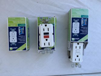 Qty. 3 Leviton 15a weather and tamper resistant outlets, 2 used, 1 new in sealed box