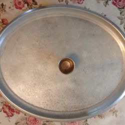 Large oval aluminum chalice tray , church , religious use can be used by laity too