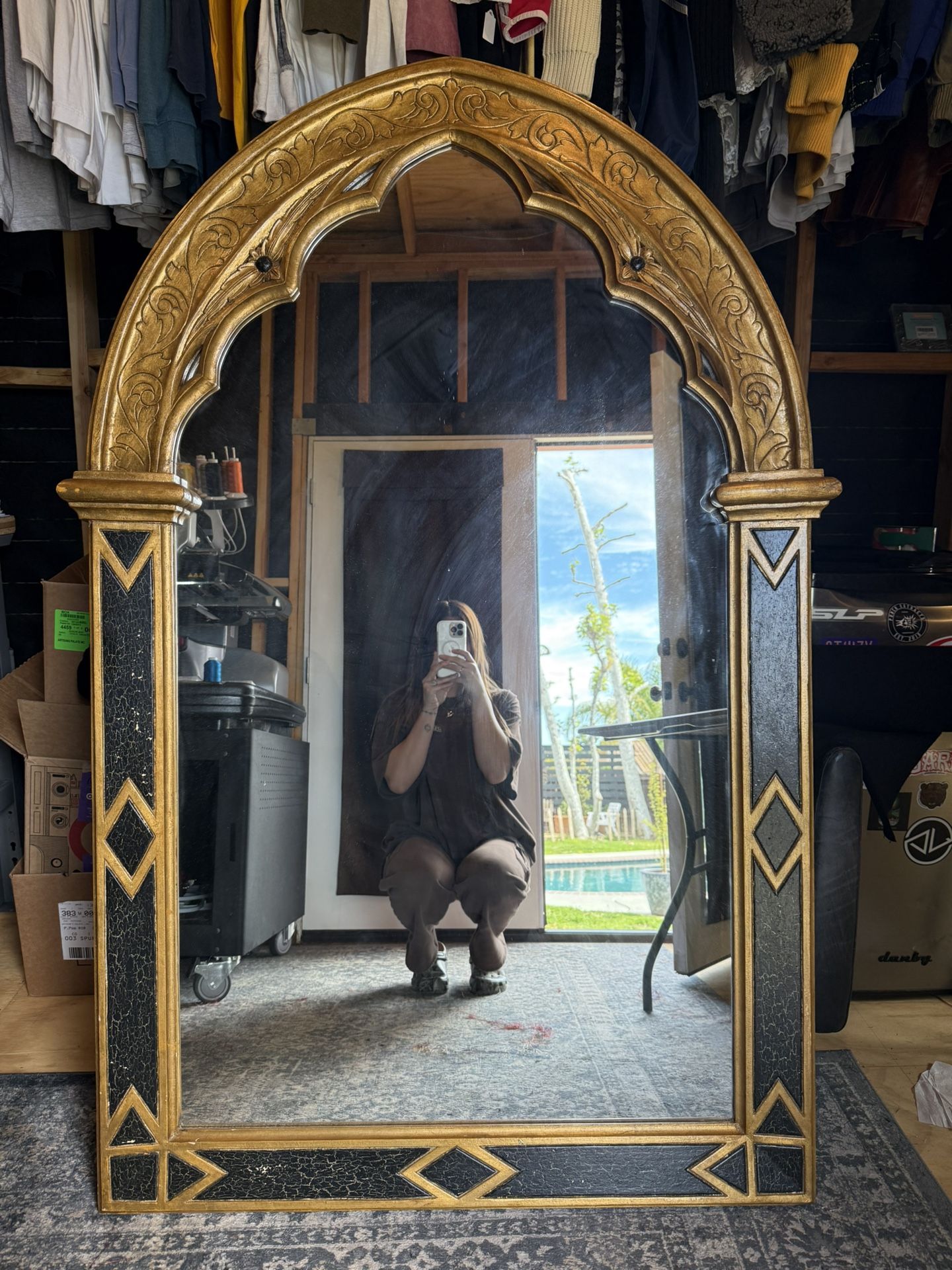 Gold / Black Antique Mirror