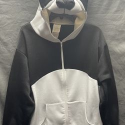Adult Panda Full Zipup Hoodie - Size Large