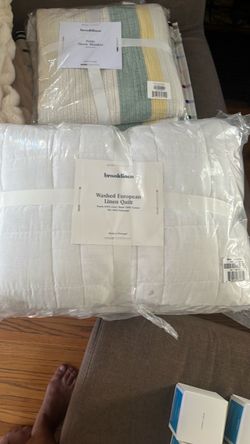 NEW King Brooklinen Washed European Linen Quilt & shams (retail $450)