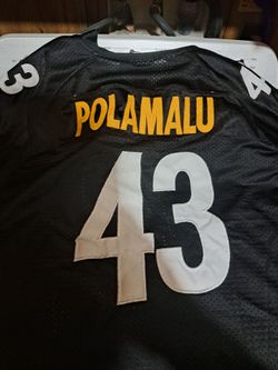 Troy Polamalu Pittsburgh Steelers NFL Equipment Reebok Sewn Jersey Size Men’s 54