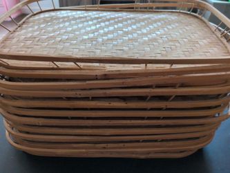 Set of  11 bamboo trays