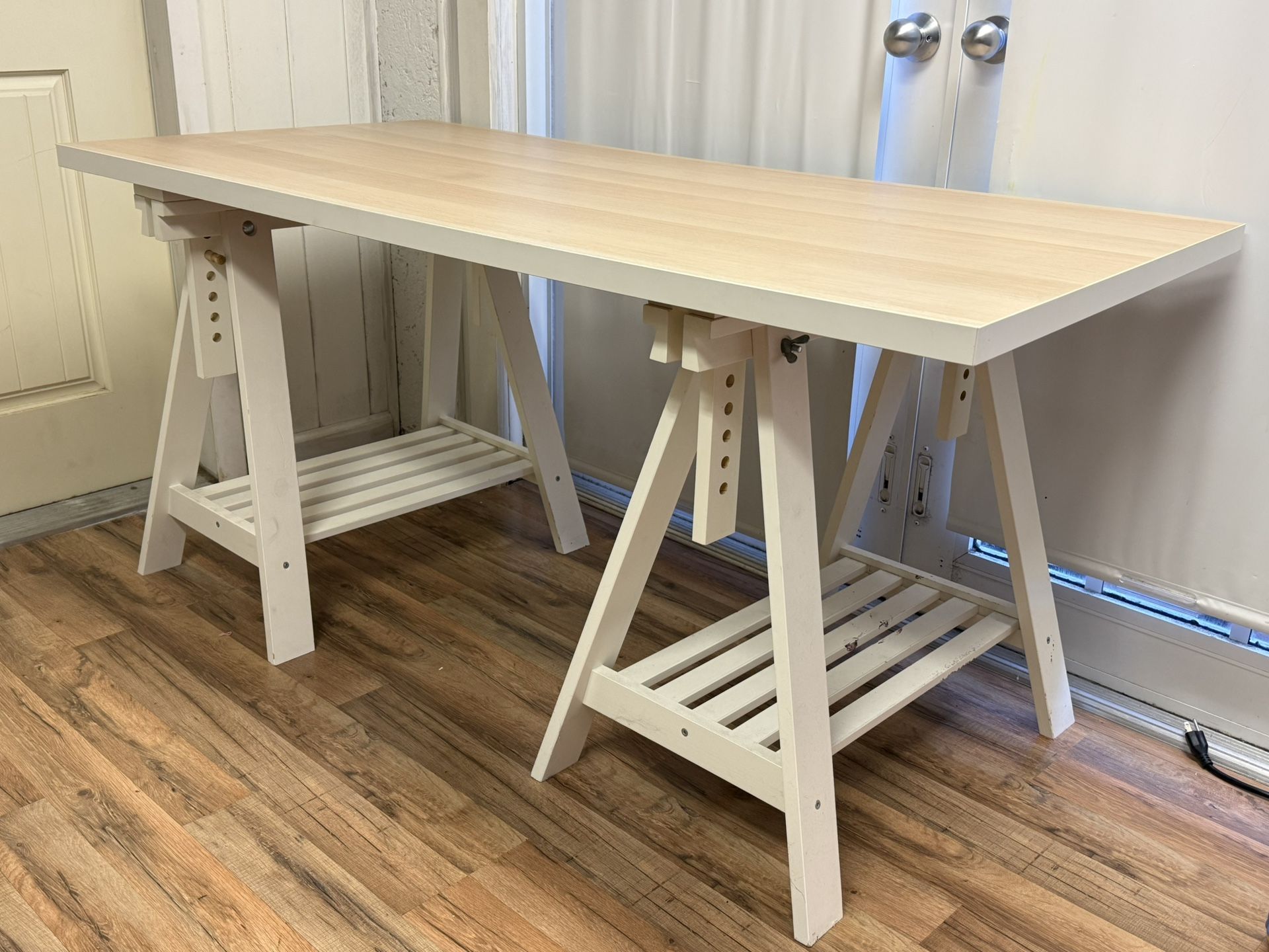 IKEA White And White Oak Desk