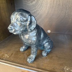 Title: Vintage Heavy Dog Statue – Patina Finish – Rustic Decor  Price: $70  Description: Vintage dog statue with a beautiful aged patina finish. Solid