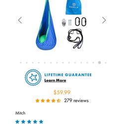 Blue Sensory Swing For Kids Indoor 