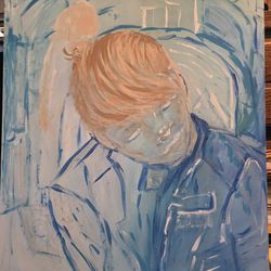 Blue boy in sharp blue