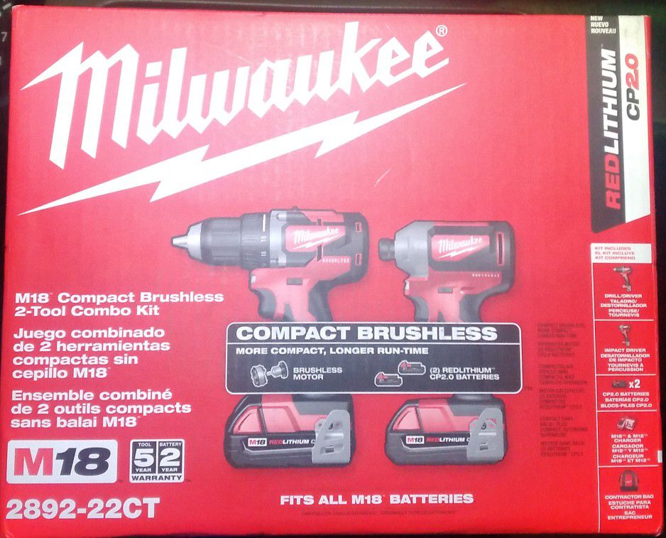Milwaukee M18 Compact Brushless 2- Tool Combo Kit for Sale in Hemet, CA  OfferUp