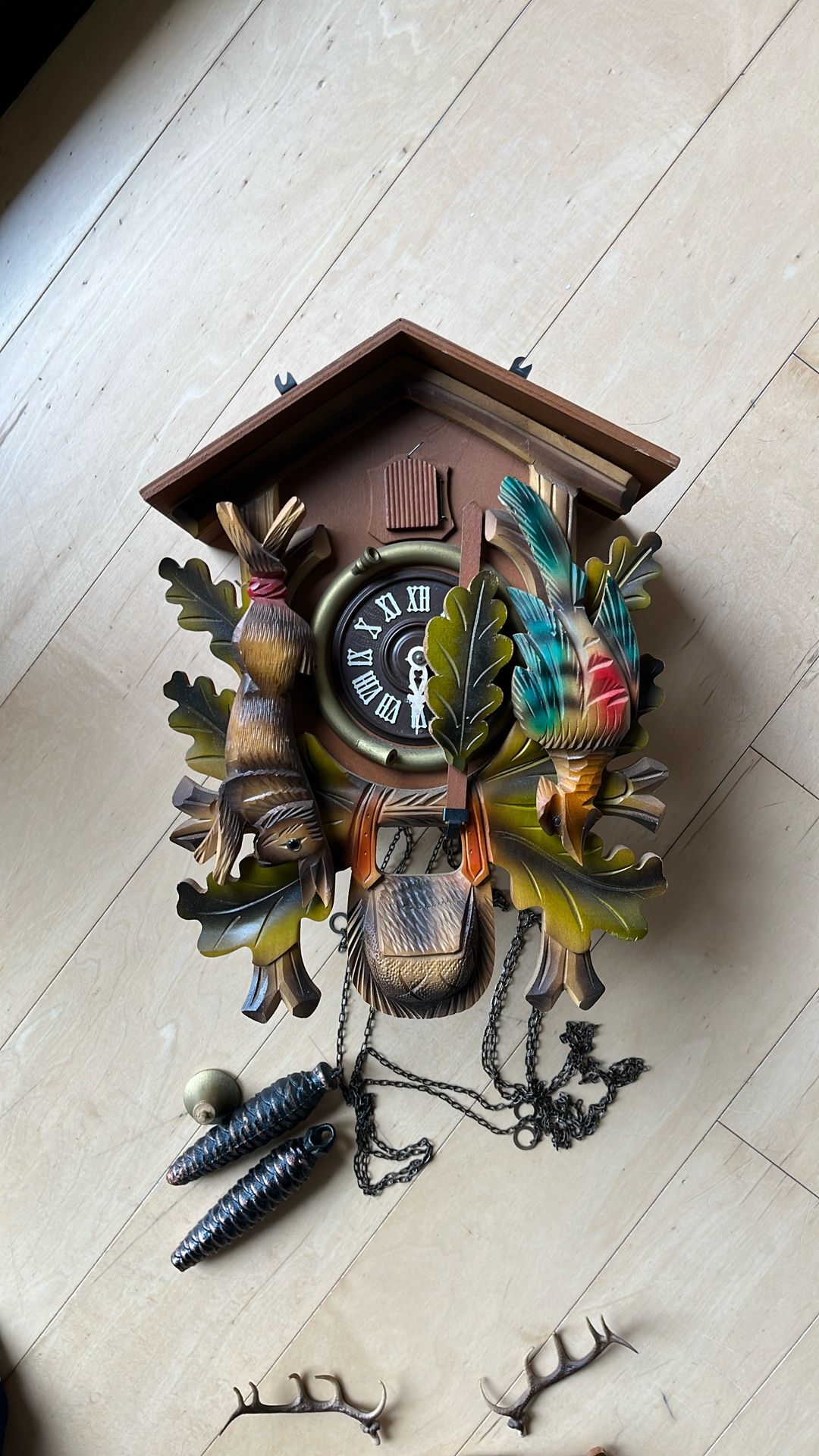 Black Forest Deer Head Hunter Cuckoo Clock