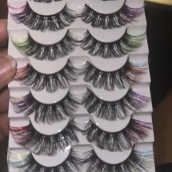A Strip Of Colored Eyelashes 