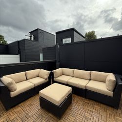 Outdoor Sofa, Loveseat, and Footrest 
