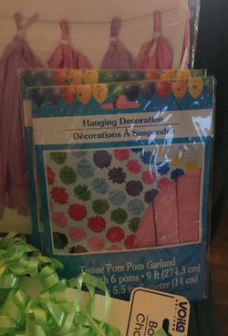 Party craft decorations ribbons floral Pom pins