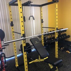 Power Squat Rack 2 Pulley System With Attachments Brand New 