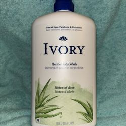 Ivory Gentle Body Wash, Notes of Aloe, Dye & Paraben-Free, 35 ounces