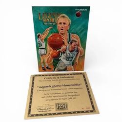 Factory Sealed Legends Sports Memorabilia Jan/Feb 1993 Larry Bird 22K Gold Foil COA with Cards